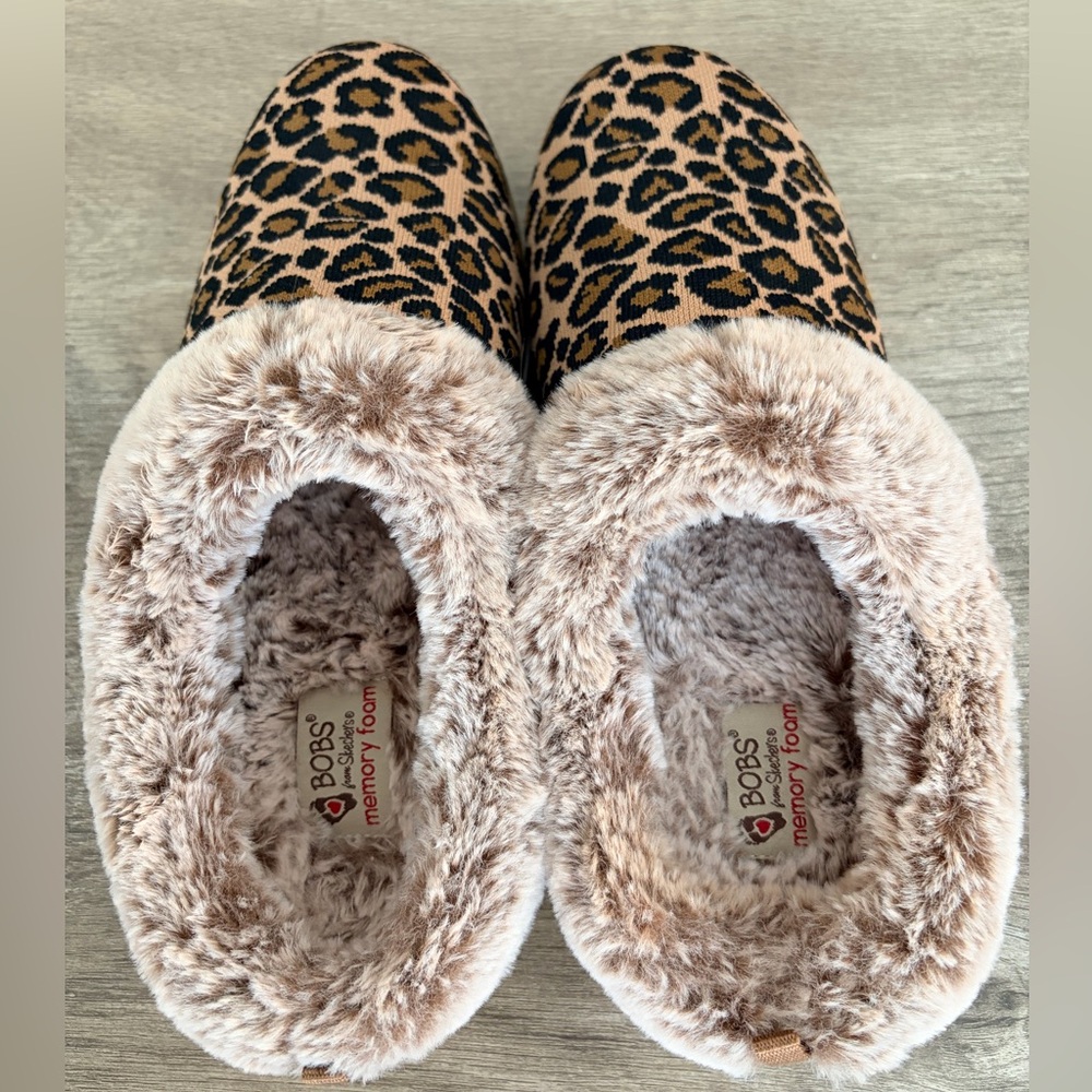 Bob’s by Skechers Cuddle Cat Faux Fur Slippers With Memory Foam